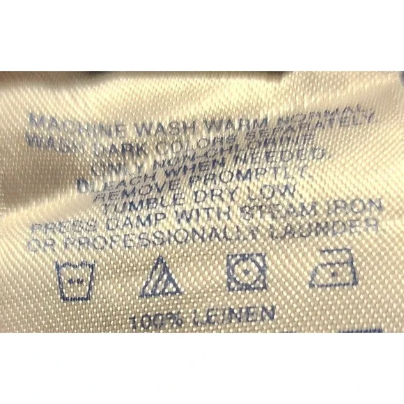 Lands' End Linen Cropped Pants Blue Lightweight Summer Casual Size 14P - Picture 4 of 6